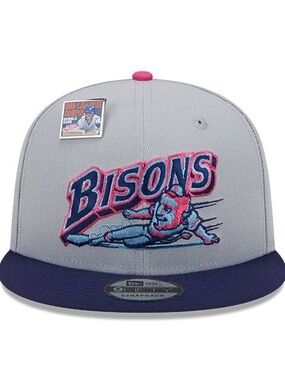 Buffalo Bisons Two-Tone Snap Back - Gray, Navy, Pink